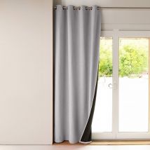 Rideau occultant L. 140 x H. 180 - gris perle - Laiton - Becquet