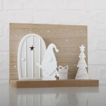 Déco Noël h15cm - blanc - Bois - Becquet