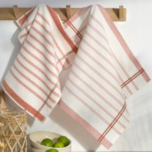 torchons 50x70 + essuie-mains lot de 2 - rose terracotta - Coton - Becquet