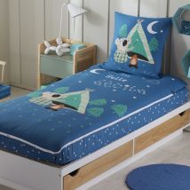Housse de couette + taie 90x190 - bleu marine - Becquet