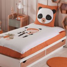 Housse de couette + taie 90x190 - orange - Becquet