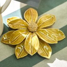 Déco fleur 16cm - jaune or - Becquet
