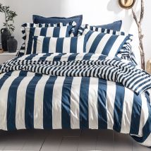 Drap-housse 90x190x28 - bleu marine - Coton - Becquet