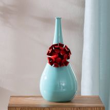 Vase h43cm - bleu aqua - Métal - Becquet