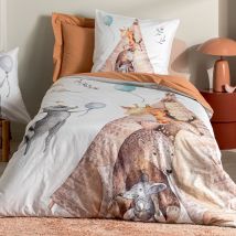 Drap-housse 90x190x28 - marron - Percale de coton - Becquet