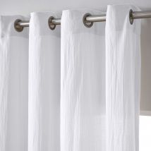 Rideau L.140xH.260 - blanc - Gaze de coton - Becquet