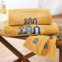 Gant de toilette 15x21 lot de 2 - jaune paille - Coton - Becquet