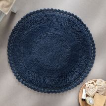 Tapis de bain rond 60x60 - bleu pacifique - Coton - Becquet