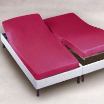 Drap-housse Tête et pied reglable 160x200x28 - rose fuchsia - Coton - Becquet