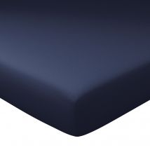 Drap-housse 160x200x32 - bleu marine - Coton - Becquet