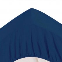 Drap-housse 180x200x30 - bleu marine - Coton - Becquet