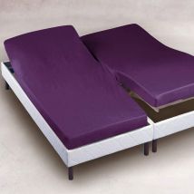 Drap-housse Tête et pied reglable 160x200x28 - violet - Coton - Becquet