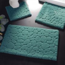 Tapis de bain 50x80 - bleu paon - Coton - Becquet