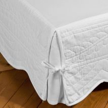 Housse cache sommier 160x200 - blanc - Coton - Becquet