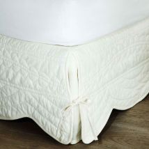 Housse cache sommier 160x200 - blanc écru - Coton - Becquet