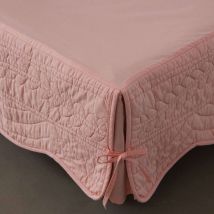 Housse cache sommier 90x190 - rose poudré - Coton - Becquet