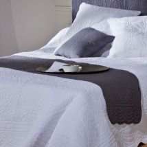Chemin de lit 50x200 - gris foncé - Coton - Becquet