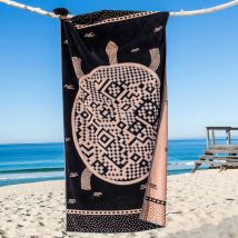 Serviette de plage 100x180 - noir - Coton - Becquet