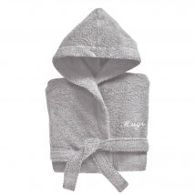 Peignoir Personnalisé 8 ans - gris perle - Becquet