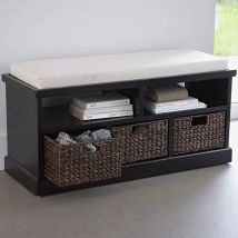 Banc noir avec paniers - noir - Bois - Becquet