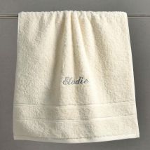 Serviette invité personnalisée 30x50 - blanc ivoire - Becquet