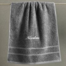 Serviette de toilette personnalisée 50x100 - gris silex - Becquet