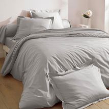 Drap-housse 160x200x28 - gris brume - Coton - Becquet