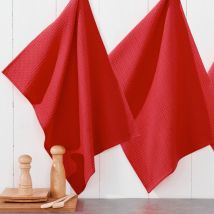 Torchons 50x70 Lot de 3 - rouge - Coton - Becquet