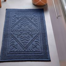 Tapis de bain 60x120 - bleu marine - Coton - Becquet