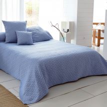 Jeté de lit 230x250 - bleu - Becquet