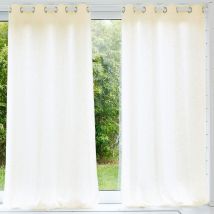Rideau L.135xH.180 - blanc ivoire - Acier - Becquet