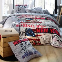 Housse de couette 140x200 - gris - Coton - Becquet