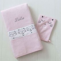 Drap de Bain Personnalisé 70x130 - rose - Becquet