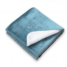 Plaid 130x170 - bleu orage - Becquet