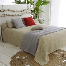 Jeté de canapé 270x250 - beige crème - Coton - Becquet