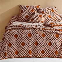 Housse de coussin 63x63 Lot de 2 - orange terracotta - Coton - Becquet