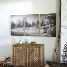 Triptyque 3x50x70cm - blanc - Bois - Becquet