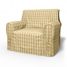 IKEA - Multi Fit Armchair Cover Small , Picnic Check Sun Yellow, Linen - Bemz