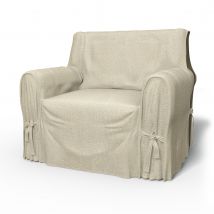 IKEA - Multi Fit Armchair Cover Large, Cream, Bouclé & Texture - Bemz