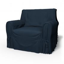 IKEA - Multi Fit Armchair Cover Large, Navy Blue, Cotton - Bemz
