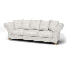 IKEA - Backa 3.5 Seater Sofa Cover, Ivory, Bouclé & Texture - Bemz