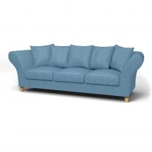 IKEA - Backa 3.5 Seater Sofa Cover, Sky Blue, Corduroy - Bemz