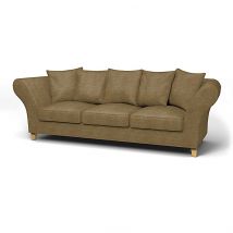 IKEA - Backa 3.5 Seater Sofa Cover, Acorn, Velvet - Bemz