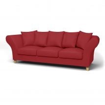IKEA - Backa 3.5 Seater Sofa Cover, Scarlet Red, Cotton - Bemz