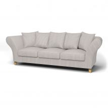 IKEA - Backa 3.5 Seater Sofa Cover, Silver Grey, Cotton - Bemz