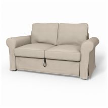 IKEA - Backabro 2 Seater Sofa Bed Cover, Parchment, Linen - Bemz