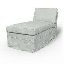 IKEA - Ektorp Chaise Longue Cover, Silver Grey, Linen - Bemz