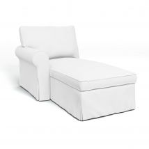 IKEA - Ektorp Chaise with Left Armrest Cover, Absolute White, Linen - Bemz