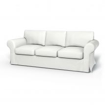 IKEA - Ektorp 3 Seater Sofa Bed Cover, Absolute White, Linen - Bemz