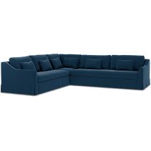 IKEA - FÄRLÖV CORNER SOFA COVER (2+3), Denim Blue, Velvet - Bemz
